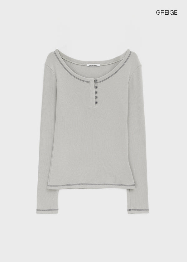 [MADE] Hayes Button Long Sleeve Tee