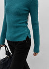 [MADE] Moeli Hairy Ribbed Button Boat Neck Knit