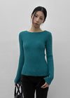 [MADE] Moeli Hairy Ribbed Button Boat Neck Knit