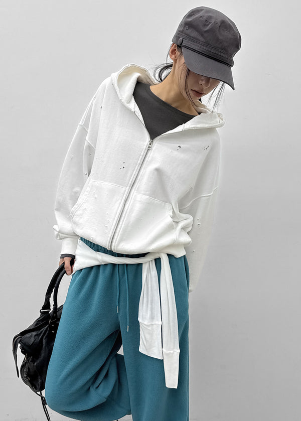 Hoshi Damaged Zip-up Hoodie
