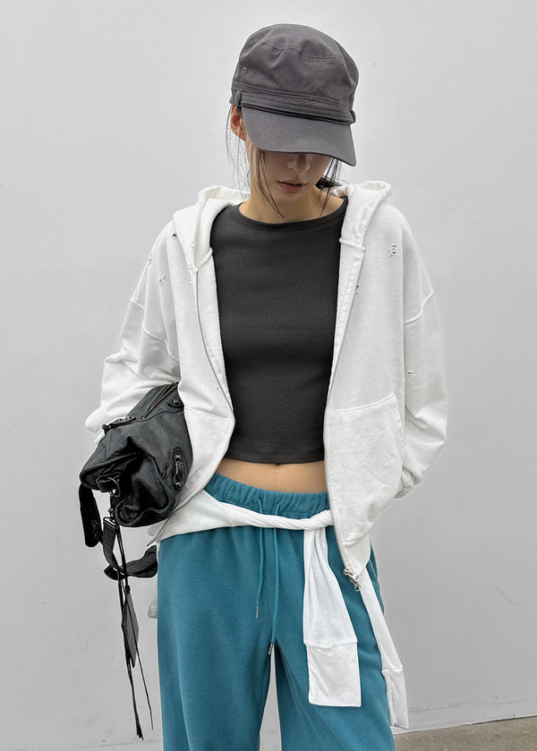 Hoshi Damaged Zip-up Hoodie