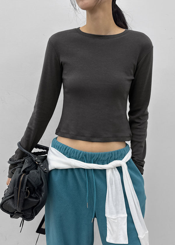 [MADE] Milky Fleece-lined Round Long Sleeve Tee
