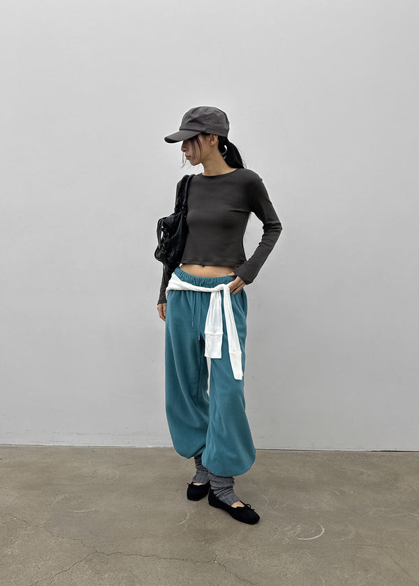 [MADE] Milky Fleece-lined Round Long Sleeve Tee