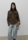 (UNISEX) Dedy Washed Stitch Field Jacket