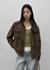 (UNISEX) Dedy Washed Stitch Field Jacket