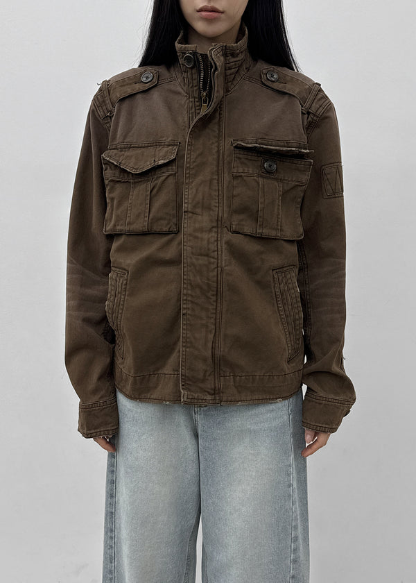 (UNISEX) Dedy Washed Stitch Field Jacket