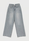 Rare washed wide denim pants