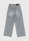 Rare washed wide denim pants