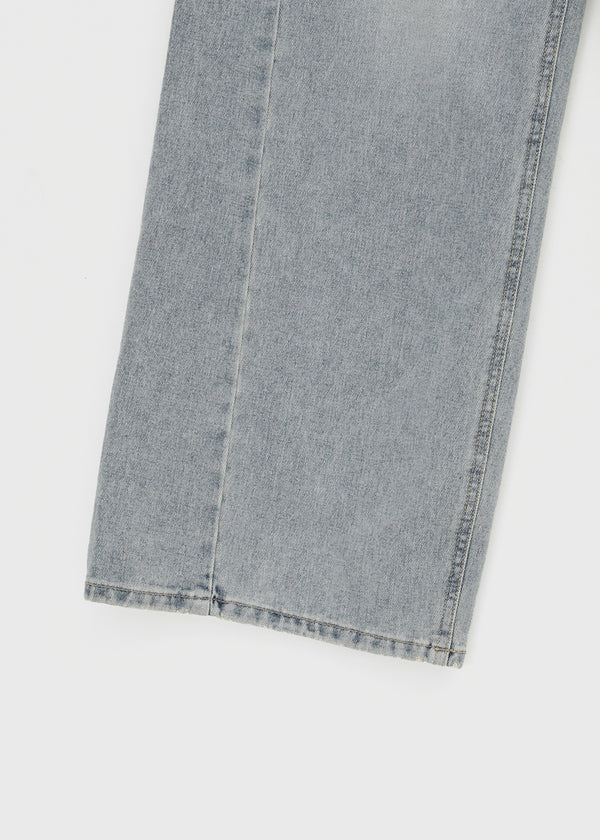 Rare washed wide denim pants