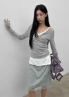 Lua Lace Velvet Midi Skirt
