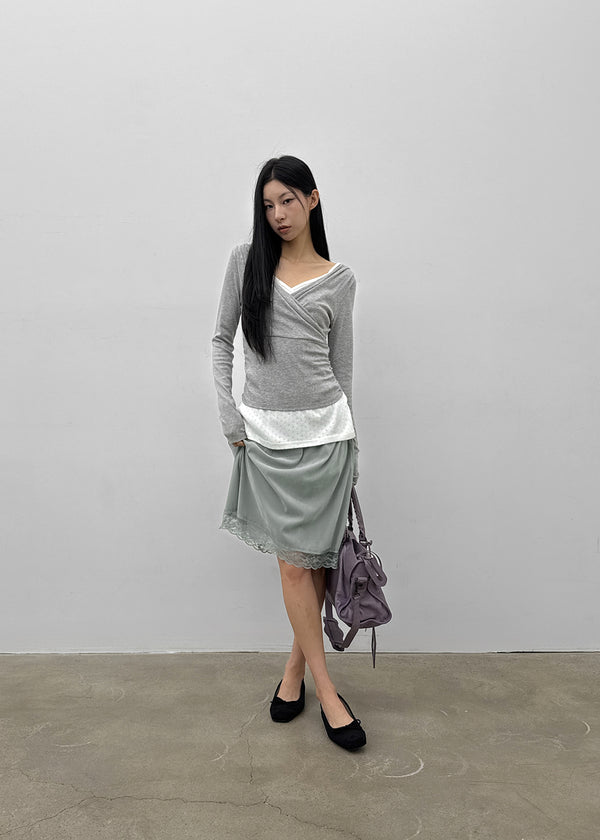 Lua Lace Velvet Midi Skirt