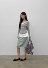 Lua Lace Velvet Midi Skirt