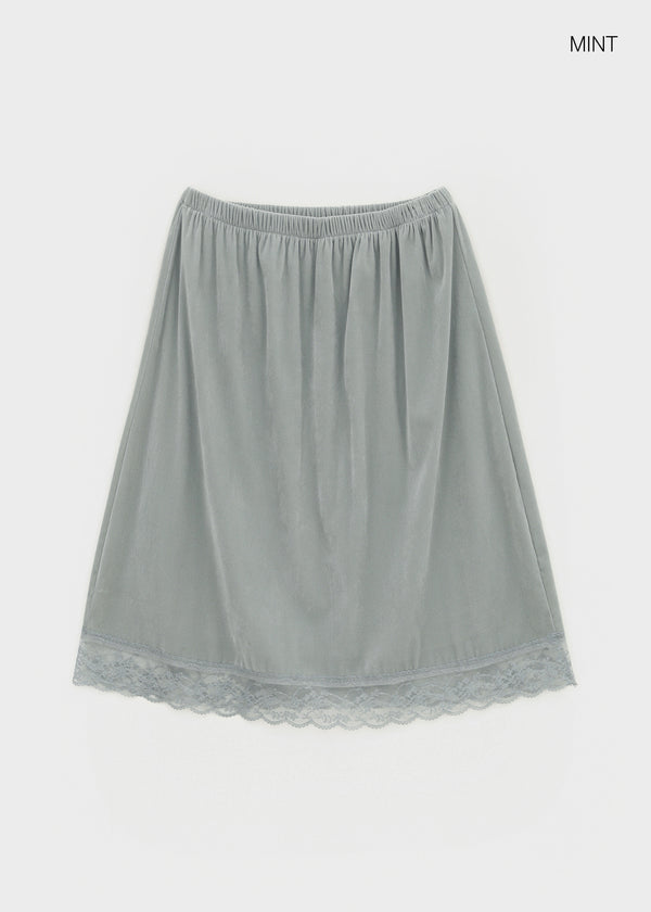Lua Lace Velvet Midi Skirt