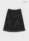 Lua Lace Velvet Midi Skirt