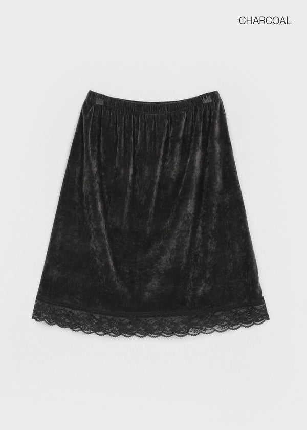 Lua Lace Velvet Midi Skirt