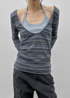 [MADE] Polish Stripe Deep U-Neck Long Sleeve Tee