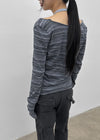 [MADE] Polish Stripe Deep U-Neck Long Sleeve Tee