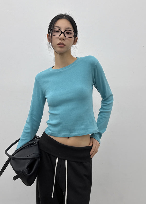 [MADE] Milky Fleece-lined Round Long Sleeve Tee