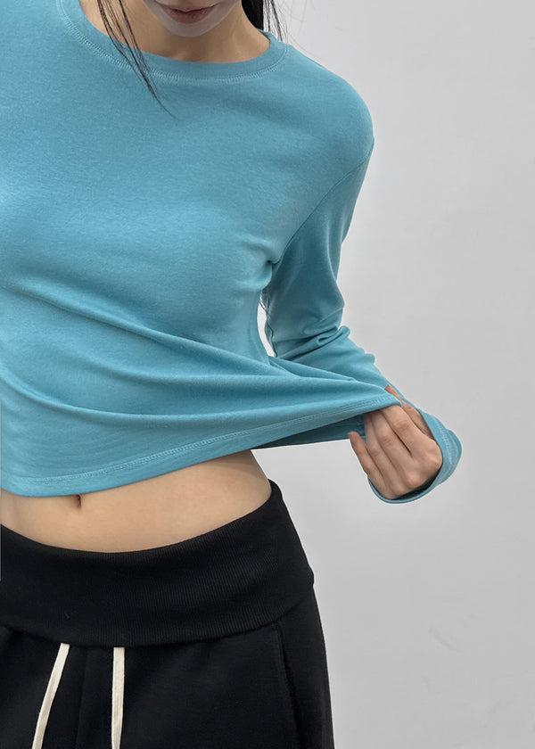 [MADE] Milky Fleece-lined Round Long Sleeve Tee