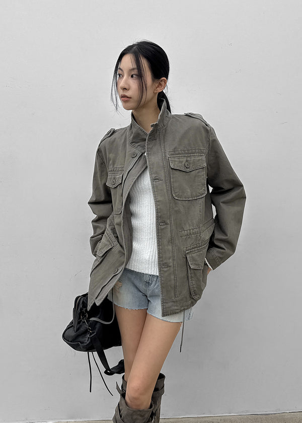 Bay Washed Button Field Jacket