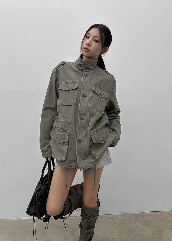 Bay Washed Button Field Jacket