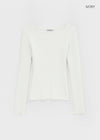 [MADE] Moeli Hairy Ribbed Button Boat Neck Knit