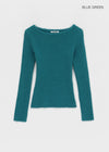 [MADE] Moeli Hairy Ribbed Button Boat Neck Knit