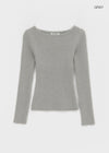 [MADE] Moeli Hairy Ribbed Button Boat Neck Knit