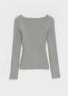 [MADE] Moeli Hairy Ribbed Button Boat Neck Knit