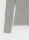 [MADE] Moeli Hairy Ribbed Button Boat Neck Knit