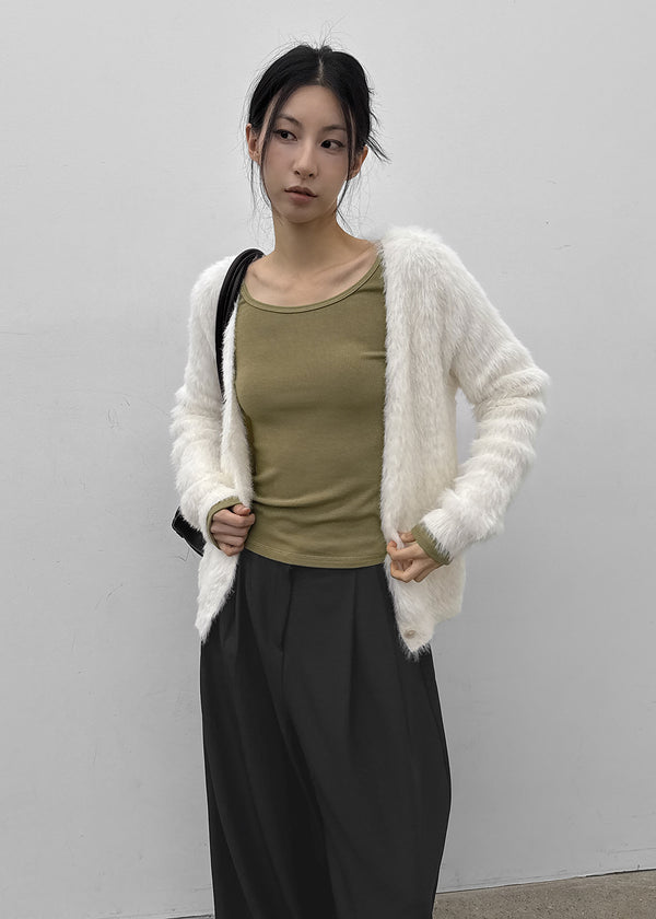 [MADE] Libra Stitch Fleece-Lined U-Neck Long Sleeve Tee (Available as a set)