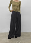Lot Bijo Wide Tuck Slacks