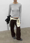 [MADE] Marnon Low-waist Semi-bootcut Elastic Pants