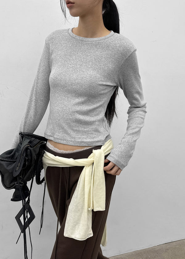 [MADE] Milky Fleece-lined Round Long Sleeve Tee