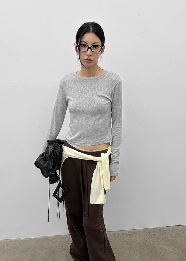 [MADE] Milky Fleece-lined Round Long Sleeve Tee
