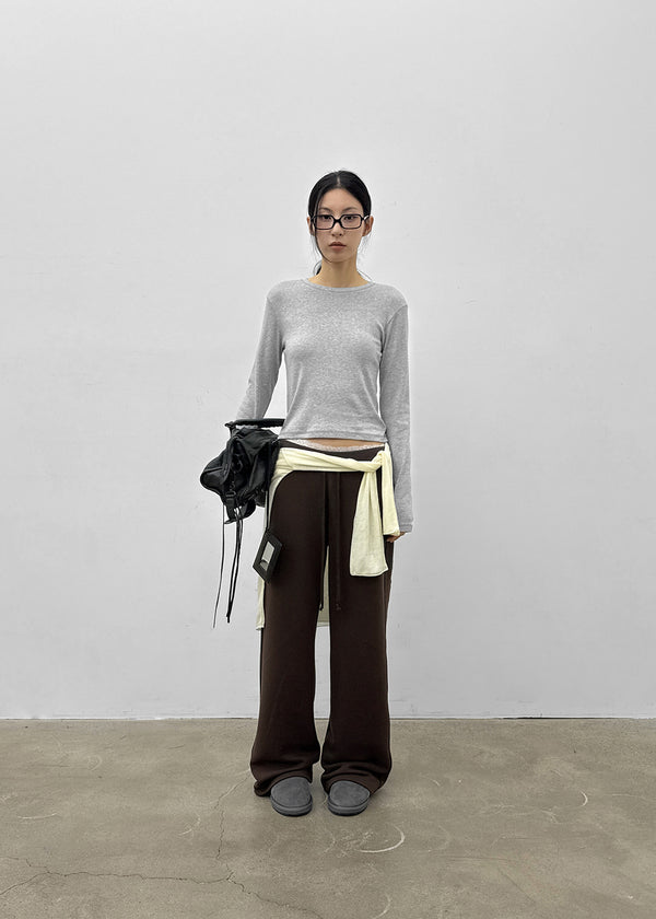 [MADE] Milky Fleece-lined Round Long Sleeve Tee