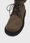 Hermit Buckle Lace-up Mid-calf Boots