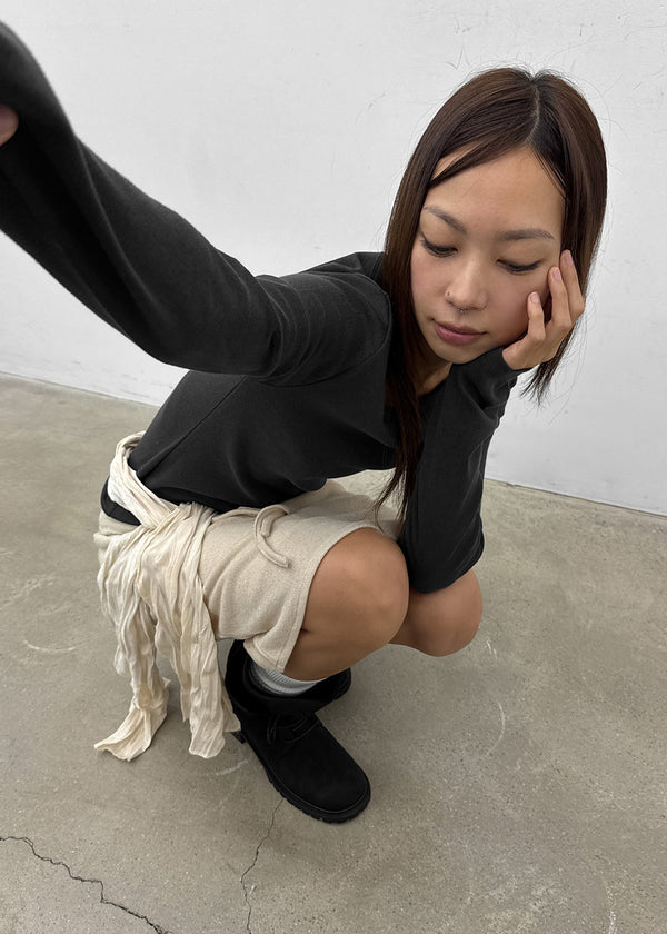 [MADE] Four-Hand Boat Neck Long Sleeve Tee
