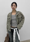 (UNISEX) Dedy Washed Stitch Field Jacket