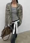 (UNISEX) Dedy Washed Stitch Field Jacket