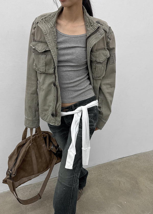 (UNISEX) Dedy Washed Stitch Field Jacket