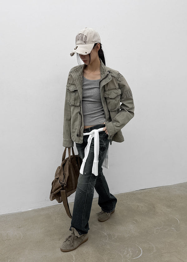 Turs Low-rise Damaged Denim Pants