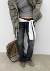 Turs Low-rise Damaged Denim Pants