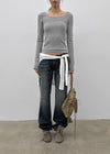 Turs Low-rise Damaged Denim Pants