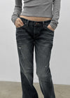 Turs Low-rise Damaged Denim Pants