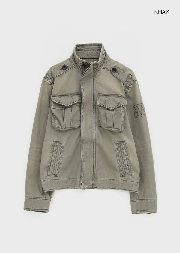 (UNISEX) Dedy Washed Stitch Field Jacket