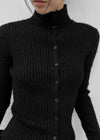 [MADE] Moeli Hairy Ribbed High-Neck Knit Cardigan