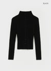 [MADE] Moeli Hairy Ribbed High-Neck Knit Cardigan