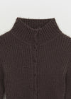 [MADE] Moeli Hairy Ribbed High-Neck Knit Cardigan