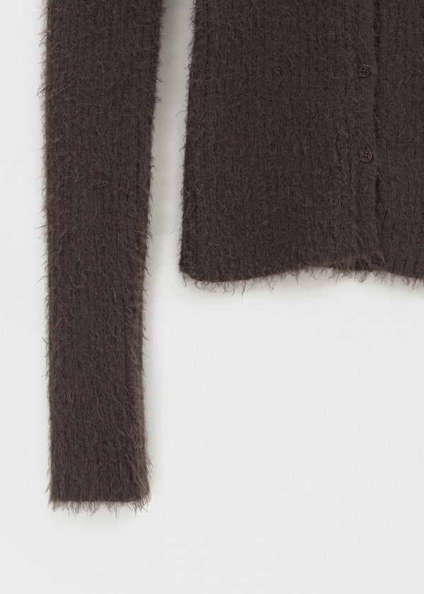 [MADE] Moeli Hairy Ribbed High-Neck Knit Cardigan